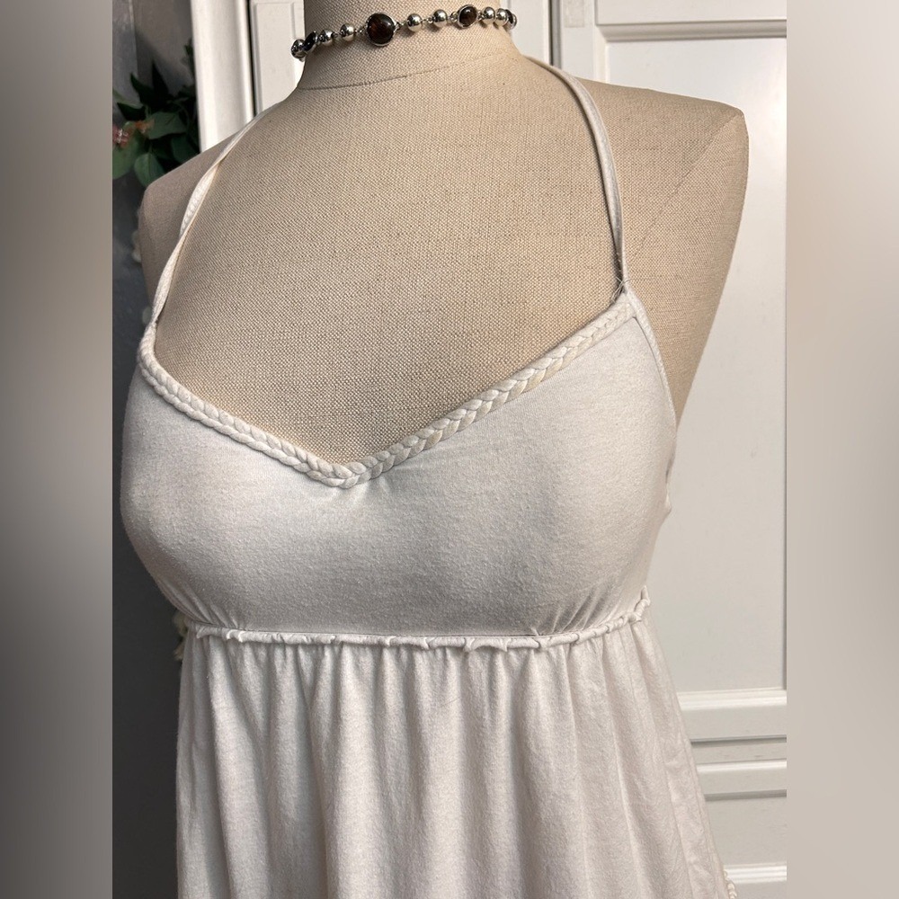 Vintage Halter Blouse Dress Size Large White Y2K LEI Summer boho - Picture 9 of 9